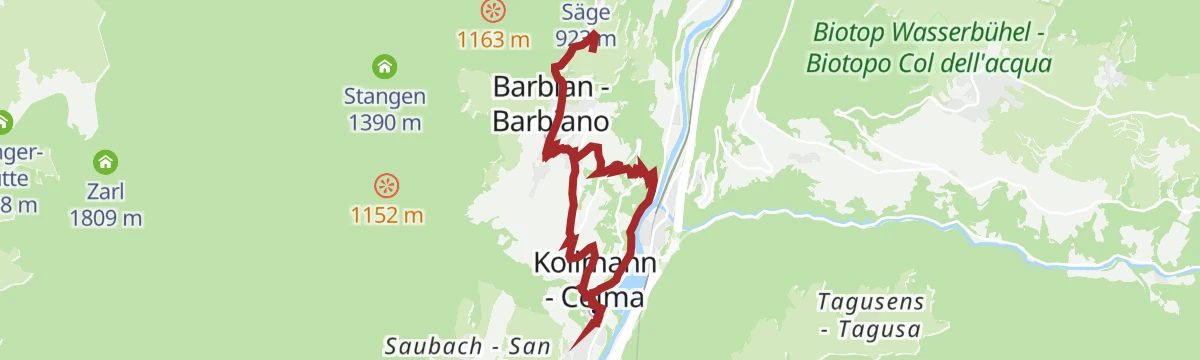Route map: Törggelen excursion Barbian/o